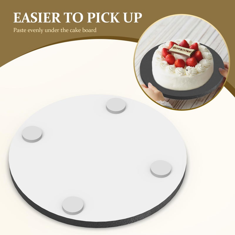 POPUPARTY 4 Pack 8 Inch Greaseproof Cake Drums, Round Solid Cakes Boards Drum, Pressureproof Decorating Supplies with Prop Up Tool for Wedding, Birthday, Party (Black) - Image 5